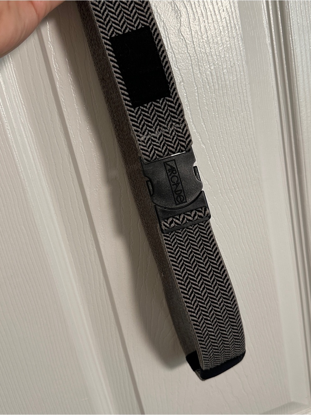 Arcade Black and Gray Herringbone Web Belt - Picture 2 of 4